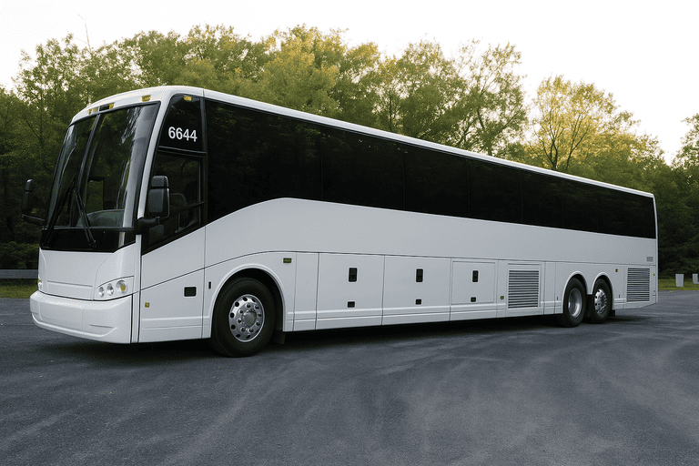 exterior of Albany Minibus Company coach bus