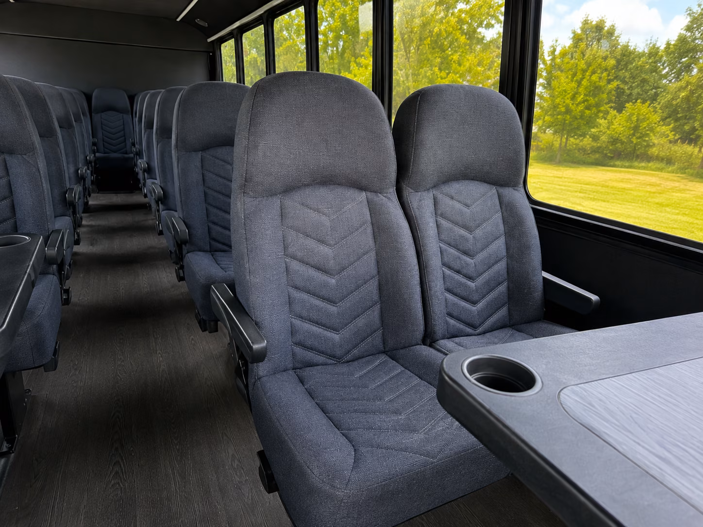 albany 18 passenger minibus inside