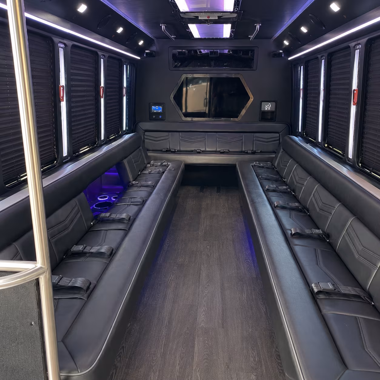 albany 18 passenger party bus interior
