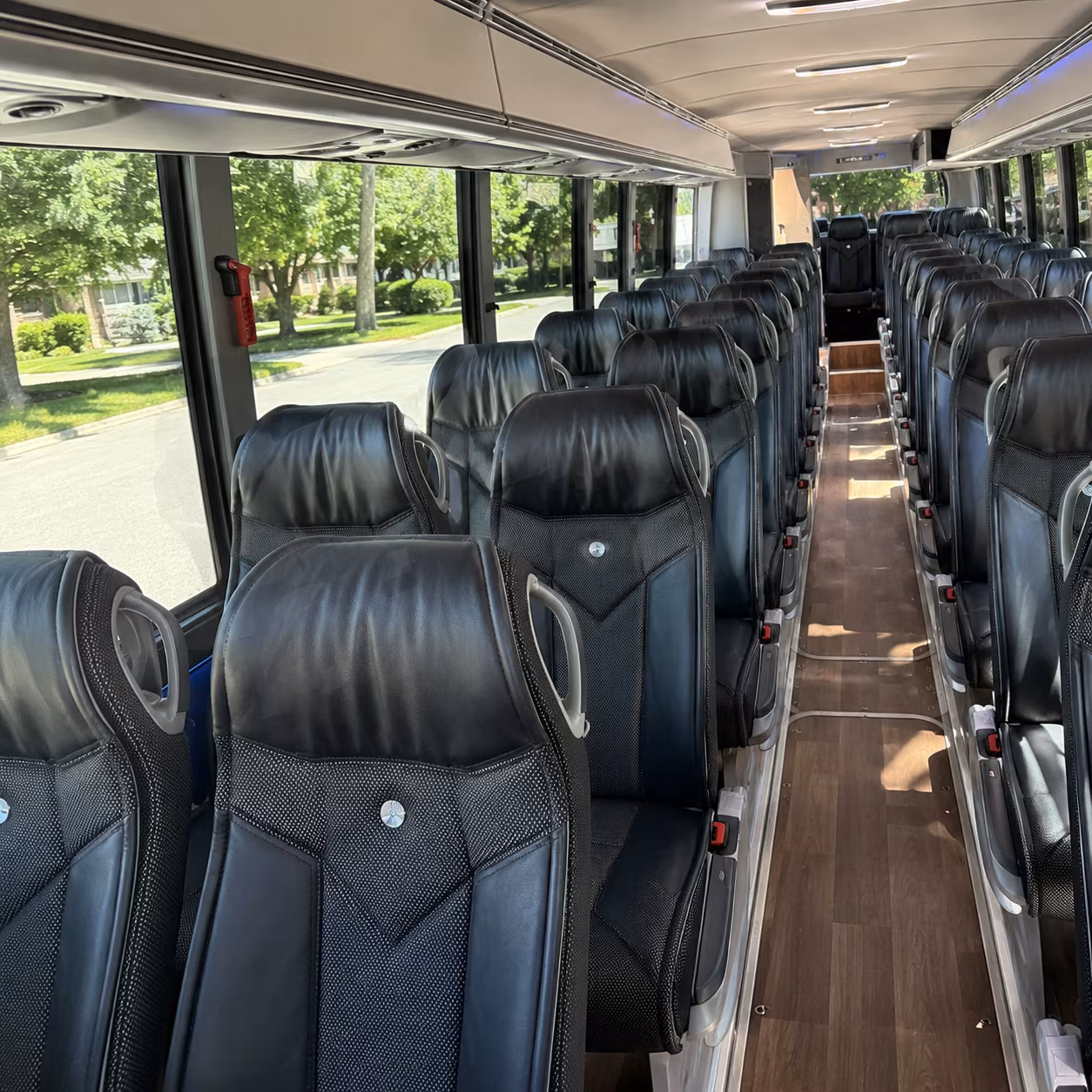 albany 40 passenger charter bus inside
