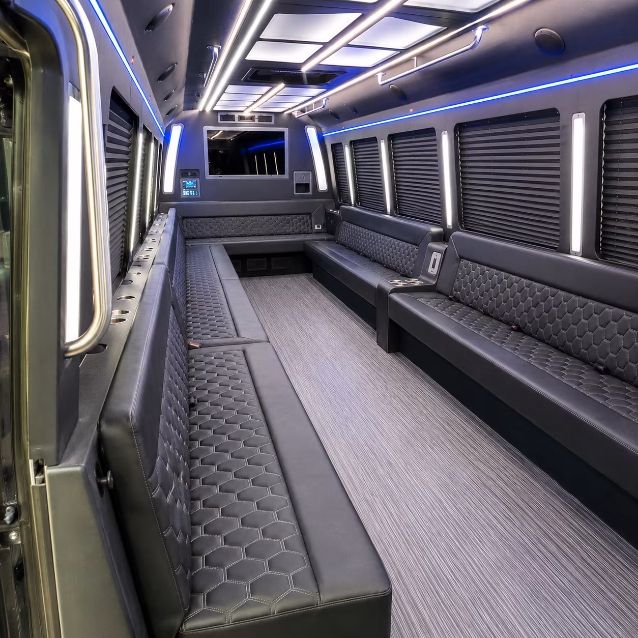 albany 40 passenger party bus interior
