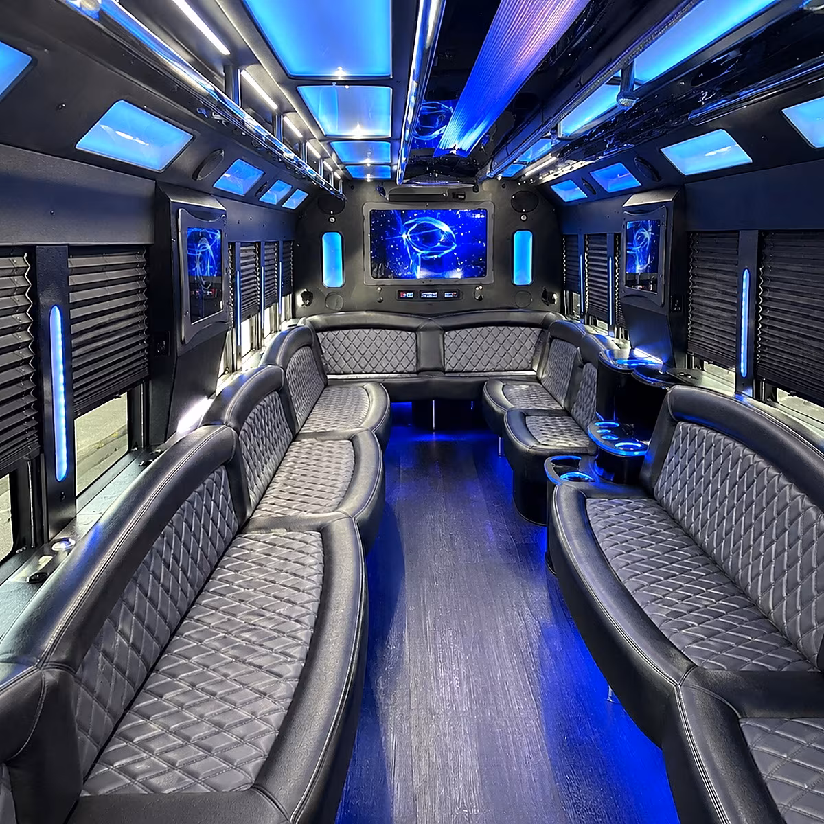 albany 50 passenger party bus interior